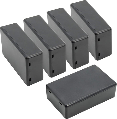 LeMotech 5 Pieces Plastic Project Box - ES Junction Case for Electronic Project, Black 3.15 x 1.97 x 1.02 inch