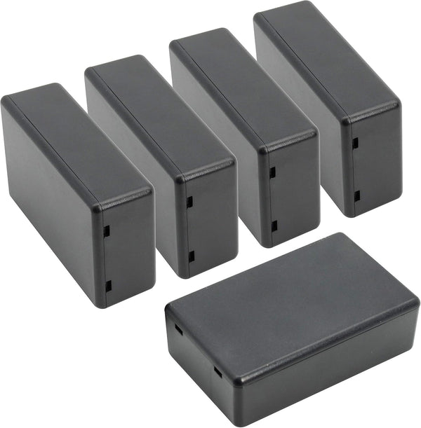 LeMotech 5 Pieces Plastic Project Box - ES Junction Case for Electronic Project, Black 3.15 x 1.97 x 1.02 inch