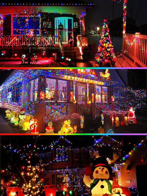 4 Pack 180FT 320 8 Solar Christmas Lights Outdoor Waterproof, Super Bright LED Solar String Lights with Lighting Modes