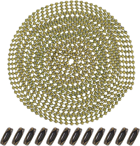 Sorcristy 157-Inch Lamp Fan Pull Chain Extender Ball Chain With 20 Connectors 3mm