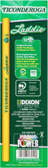 Ticonderoga Dixon Laddie Elementary Pencils, Without Eraser, Pack of 6 (72 Count Total)