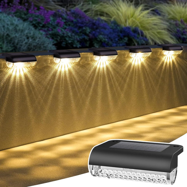 Herzila Solar Step Lights Outdoor, 12-Pack Solar Deck Lights for Stairs, Solar