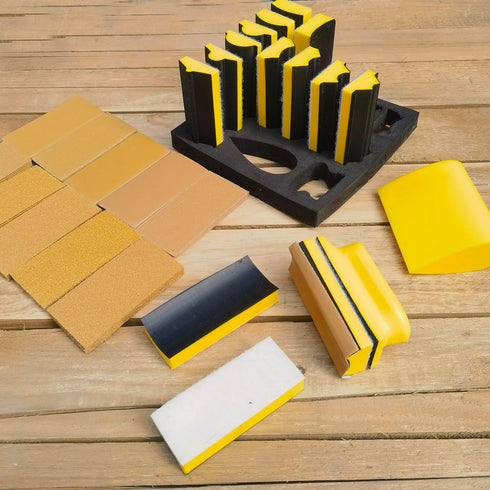 Tonmp 56 Set- 16 40 Total PCS Hand Sanding Block PCS Contoured Profile Sander Block + Sheet Sandpaper Kit