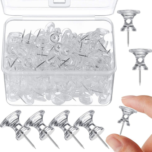Outus 100 Pcs Giant Push Pins Large Thumb Tacks Plastic Heads 1 Inch Jumbo Push Pins for Office School Cork Board