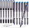 Blue Fine Tip Pen, 0.7mm Bullet Tip Liquid Ink Rollerball Pens, Free Ink Roller Fine Tip Pens, 12 Pack Office Bulk
