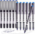 Blue Fine Tip Pen, 0.7mm Bullet Tip Liquid Ink Rollerball Pens, Free Ink Roller Fine Tip Pens, 12 Pack Office Bulk