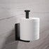 YIGII Self Adhesive Toilet Paper Holder, Black SUS 304 Stainless Steel Stick on Wall for Bathroom & Kitchen
