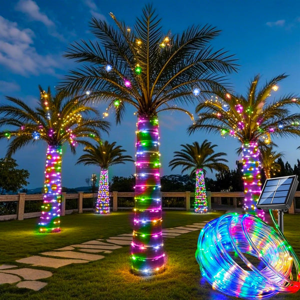 Honche Solar Rope Light 33FT 100L IP65 Weatherproof Outdoor LED Copper Fairy