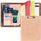 Ospelelf Leather Portfolio Folder - 3 Ring Binder with Storage Clipboard, Fits Letter Size Paper, Faux Rose Gold