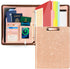 Ospelelf Leather Portfolio Folder - 3 Ring Binder with Storage Clipboard, Fits Letter Size Paper, Faux Rose Gold