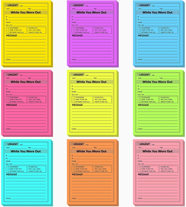Eaasty 9 Pieces While You were Out Pads: 4 x 5 Inches Assorted Colors, Sticky Notes for Urgent Messages, 40 Sheets/Pad