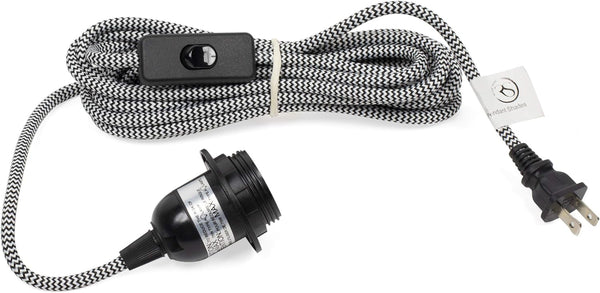 Rustic State Black Fabric Cord Set with Toggle Switch 15 Feet Hanging