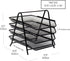 Mind Reader 4-Tier Paper Tray, Desktop Organizer, Metal Mesh, 12"L x 13.75"W x 12.5"H, Black