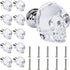 Milkary 10 Pcs Crystal Glass Door Knobs, Skull Clear Glass Wardrobe Pull Knobs