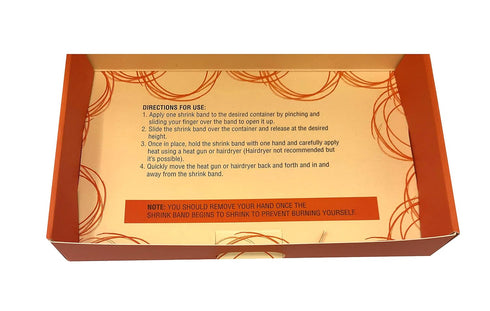 Clear Perforated Shrink Bands for Liquid Bottles, 250 Pack, 7/8" - 1 1/8" Diameter