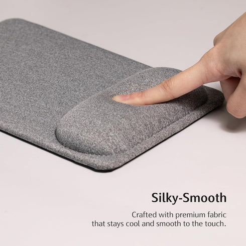 SenseAGE Compact Ergonomic Mouse Pad with Wrist Support, Non-Slip Base, Lightweight & Portable, Grey