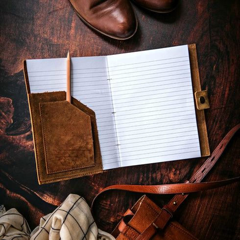 Travel Journal Series by Modest Goods, Refillable Leather Cover and A5 Notebook, Travel Accessories for Men & Women,
