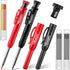 Hiboom 2 Pcs Carpenter Mechanical Pencils Marker: 18 Pcs Refills with Built-in Sharpener for Woodworking