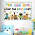 Summer Dog Bulletin Board Decorations Hawaiian Dog Theme Classroom Border Set Cute Puppy Paper Cutouts