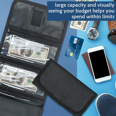 6 Multipack VOCHIC Money Bag, Money Organizer for Cash with Pocket Money Holder, Cash Bill Organizer, Money Pouch Small