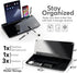 Glass Desktop Whiteboard with Storage, 15.3"x7.08"x2.16" Dry Erase Board with Markers & Duster for Home, Office, School