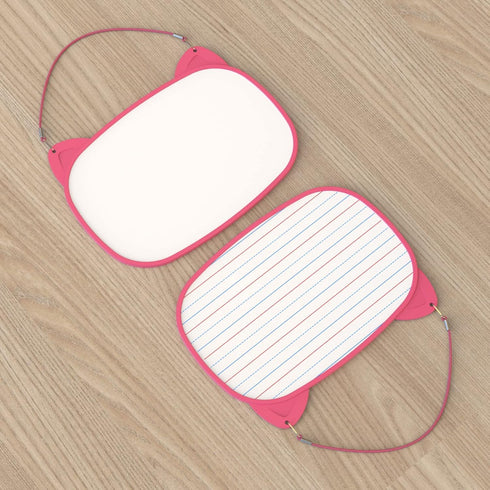 Small Magnetic Dry Erase Board 12x9'' with 5pcs Markers, Double Sided Lapboard for Kids (Pink)