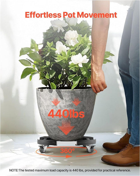 Generic 15-22.8in 400lbs Trash Can Dolly Adjustable Heavy Duty - Furniture Plant Mover Rolling Cart w/Locking Wheels