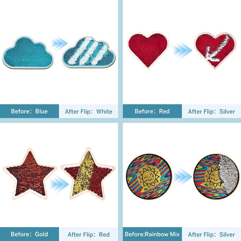 5-Pack 9.8'' Sequin Sensory Panels for Kids Reversible Sequin Fabric Panels with Wooden Base for Kids