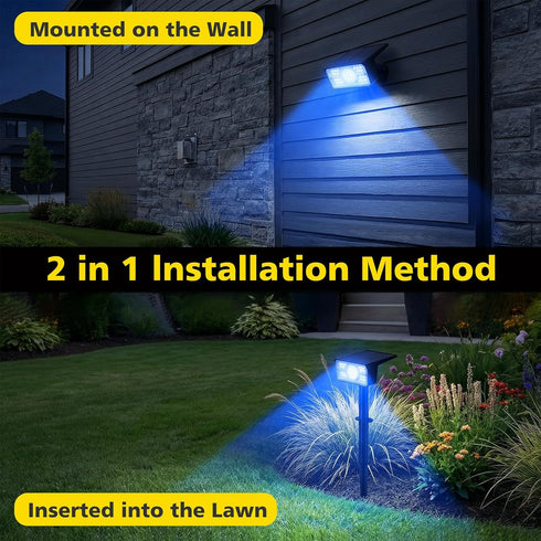 4 Pack 49LED 2 T-SUN Solar Spot Lights Outdoor, Landscape Spotlights, Lighting Modes Auto ON/Off Solar Lights