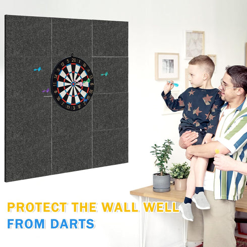 Felt Cork Board Tiles, 4 Packs 12" x 12" 1/2" Thick Self Adhesive Acoustic Panels for Walls with 40 Pushpins for Home