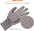 Ergodyne ProFlex 7024 Cut Resistant Work Gloves, ANSI A2, PU Coated Palms for Flexible No Slip Grip, Gray, Medium