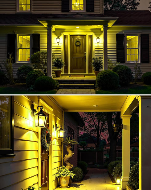 2 Pack A15 Bulbs 40Watt E26 5W Non-Dimmable LED Yellow Bug Light for Outdoor, Equivalent Base, Amber Yellow Lighting