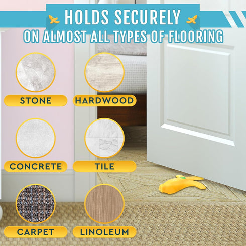 Cute Banana Door Stopper, Decorative Non-Slip Door Stoppers for Home, Office, or Hotel, 7.48" x 5.9" x 1.26"