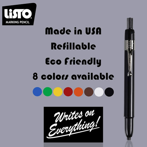 Listo 162 Marking Pencils Refill, Box of 72, Grease/China/Wax Pencils, Made in USA (Blue)