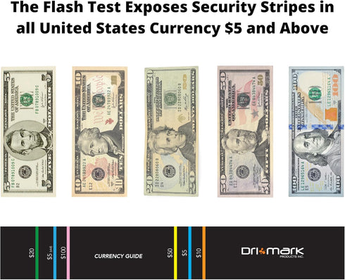 Dri Mark Flash Test Counterfeit Bill Detector, 3 Easy Tests in One Device, Fast and Accurate Money Checker