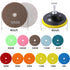 XKDOUS 13 Packs 4" Diamond Polishing Pads with Backer Pad, 50-8000 Grit Pads, 11 PCS Wet/Dry Granite Polish Kit for Drill Grinder Rock Polisher Granite Marble Stone Concrete Tile Tools