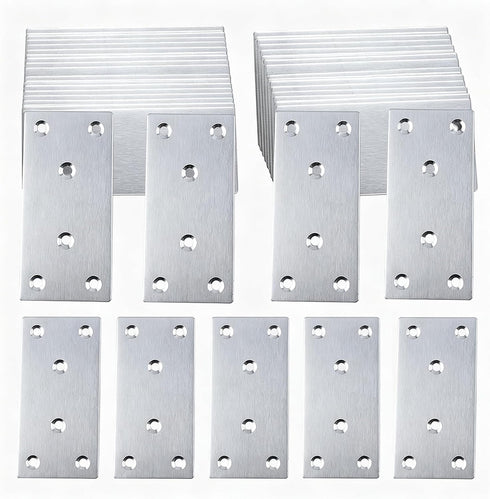 50PCS Flat Mending Plates,3-1/8''304 Heavy Duty Stainless Steel Straight Mending Joining Plates,