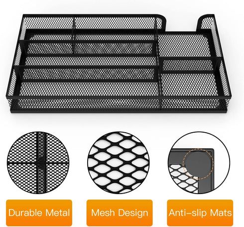 Drawer Organizer, Metal Mesh Dividers for Desk, Pen Organizer for Desktop, Bathroom, Kitchen, Makeup, Vanity