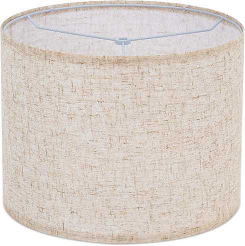WOLEILEJIN Lamp Shade for Table Lamps, Beige Line Drum lamp shade for floor