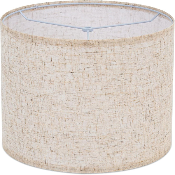 WOLEILEJIN Lamp Shade for Table Lamps, Beige Line Drum lamp shade for floor