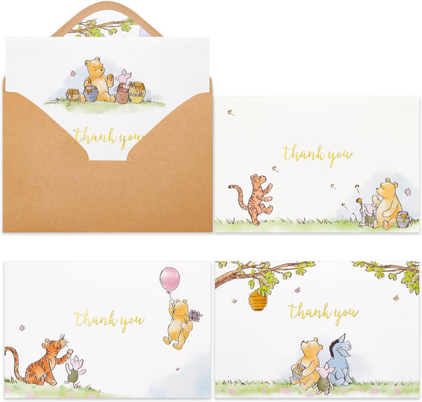 Crisky 50 Pack Cute Bear Thank You Cards Blank Inside with Envelopes