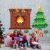 Tatuo 71 Pcs Christmas Fireplace Bulletin Board, Large Holiday Brick Background with Christmas Tree Candy Snowflakes