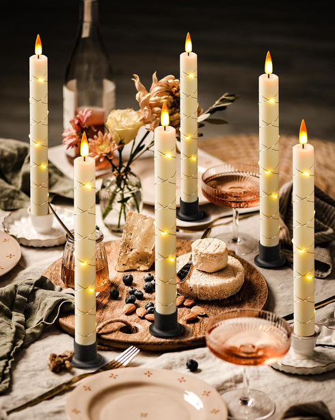 6 9.6" 6 Da by Flameless Window Candles with Remote Control & Timer, Surround String Lights, Battery Powered, Christmas