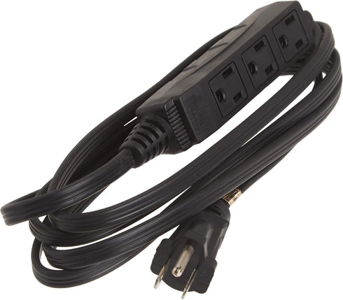 Woods 2611 8-Foot 3-Prong Indoor Extension Cord with 3 Outlets, Black