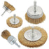 5 Pcs Wire Brush Wheel for Drill - Brass Wire Brush, 1/4 Inch Hex Shank for Rust Removal
