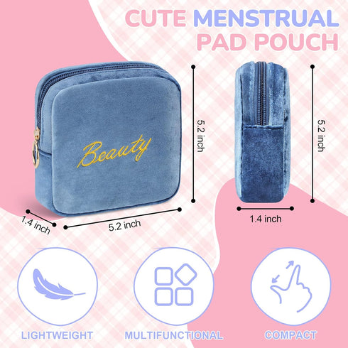 SIDESUGAR Flannel Sanitary Napkin Storage Bags Menstrual Cup Pouch Portable Zipper Nursing Pad Holder Tampons Collect