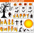 Large Happy Halloween Bulletin Board Set, Classroom Decoration with Bat Pumpkin Tree Paper Cutouts