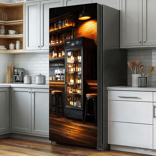 KKYEJLQYI Self Adhesive Refrigerator Cover 70.86 x 23.3 Inches, Peel and Stick Fridge
