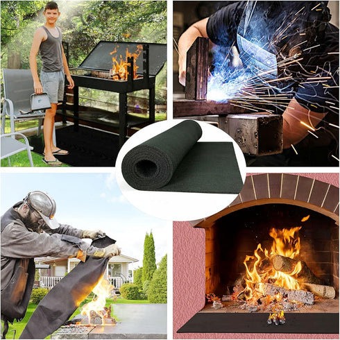12"X12"X1/5'' Heat Shield Thermal Barrier Blanket - High Temp Protection Carbon Felt for Stove Welders, 2Pack
