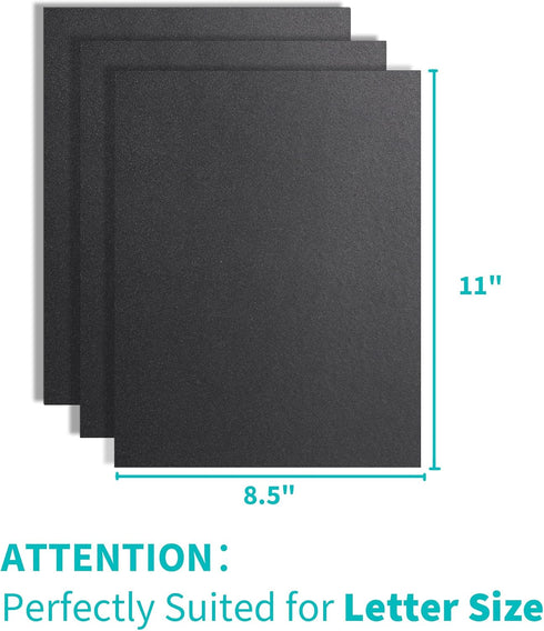 Binditek 100 Pack 12 Mil Sand-Textured Polycover, Plastic Binding Cover for Letter Size, Black
